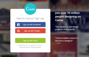 Canva's Signup Form