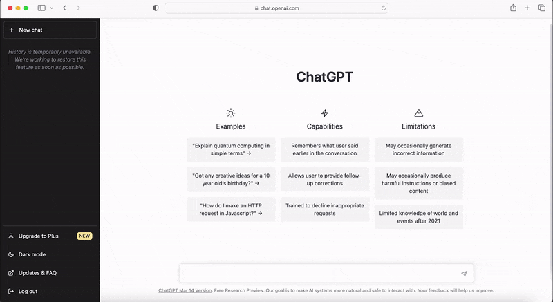 ChatGPT animated example