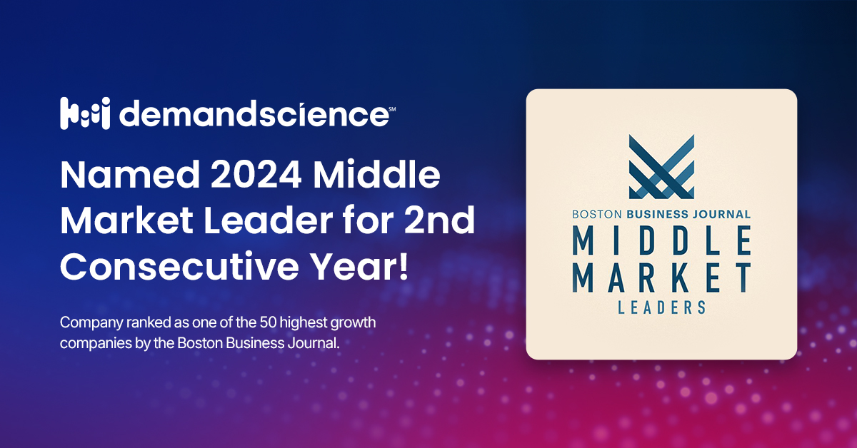DemandScience Named 2024 Middle Market Leader for 2nd Consecutive Year